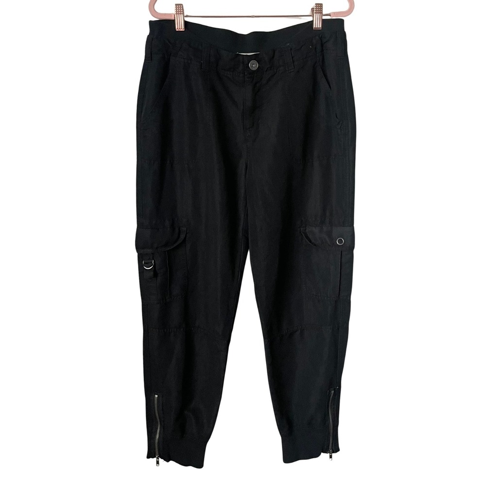 Marrakech Pants Women Size 30 Black Cargo Jogger Ankle Zip Utlity Gorpcore Dance